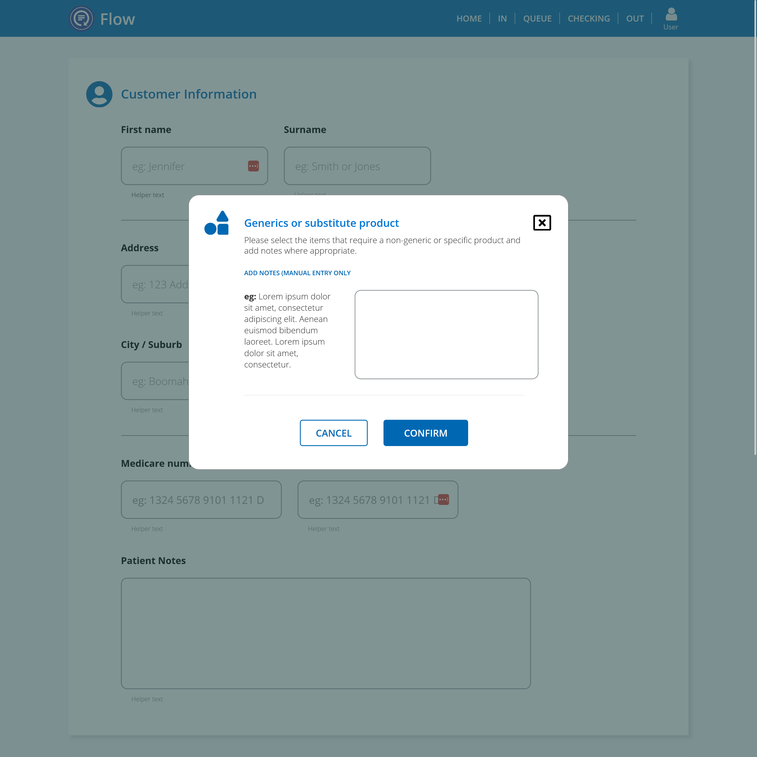 Manual-entry modal