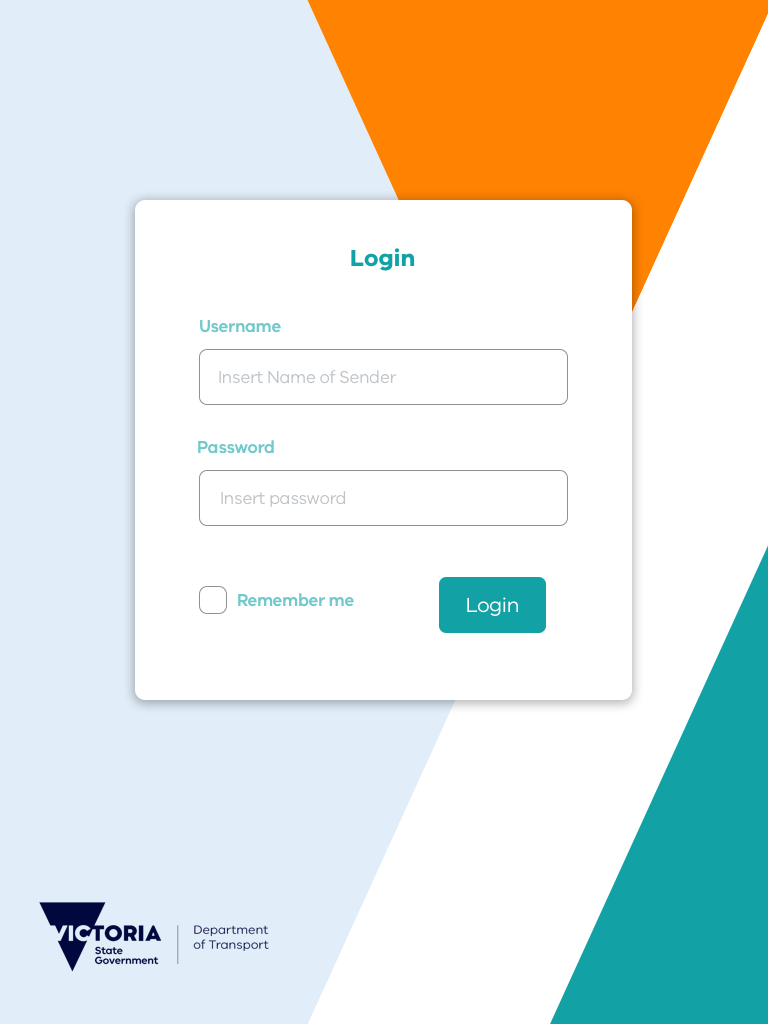 Login screen